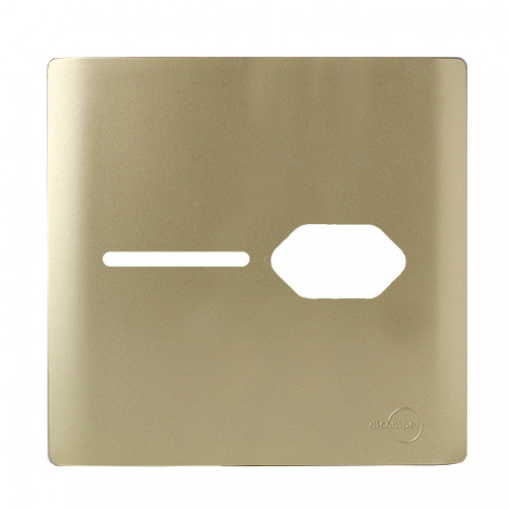 Placa p/ 1 Interruptor + Tomada 4x4 - Novara Dourado Placa p/ 1 Interruptor + Tomada 4x4 - Novara Dourado